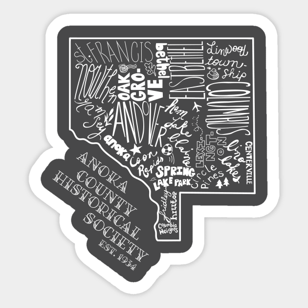 All County Love - White Sticker by AnokaCountyHistory